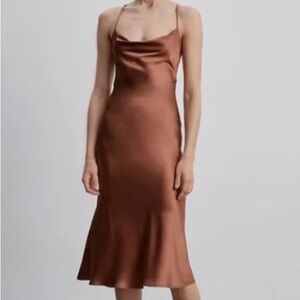 Silk Maison Dress, Copper, XS